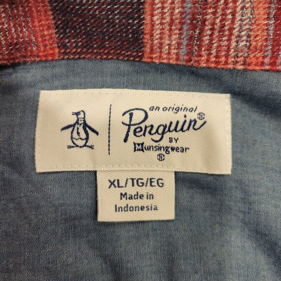 Penguin Flannel Shirt made for Perry Ellis, XL, Red Plaid - Picture 6 of 7